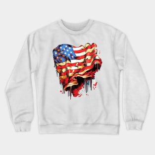 Proud to be an American USA The detail on this flag is simply stunning Crewneck Sweatshirt